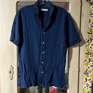 Zara Navy Blue Casual Button Down Shirt